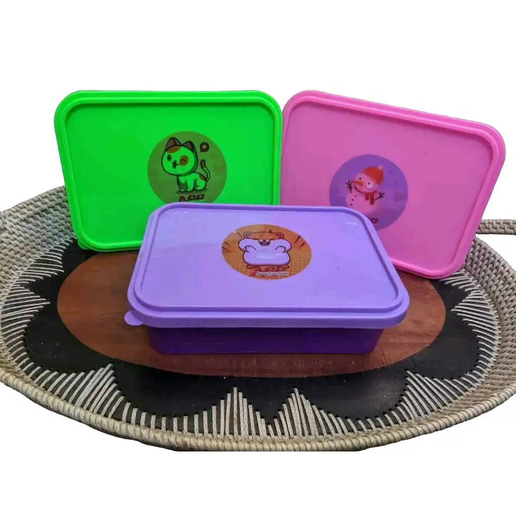 Kotak / Tepak Segi Warna - Kotak Bekal Anak warna - warni 2 sekat Makan / Bekal