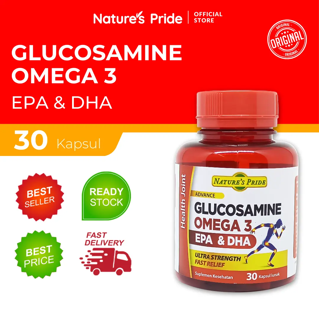 NATURE'S PRIDE GLUCOSAMINE OMEGA 3 ULTRA STRENGTH ISI 30 KAPSUL LUNAK