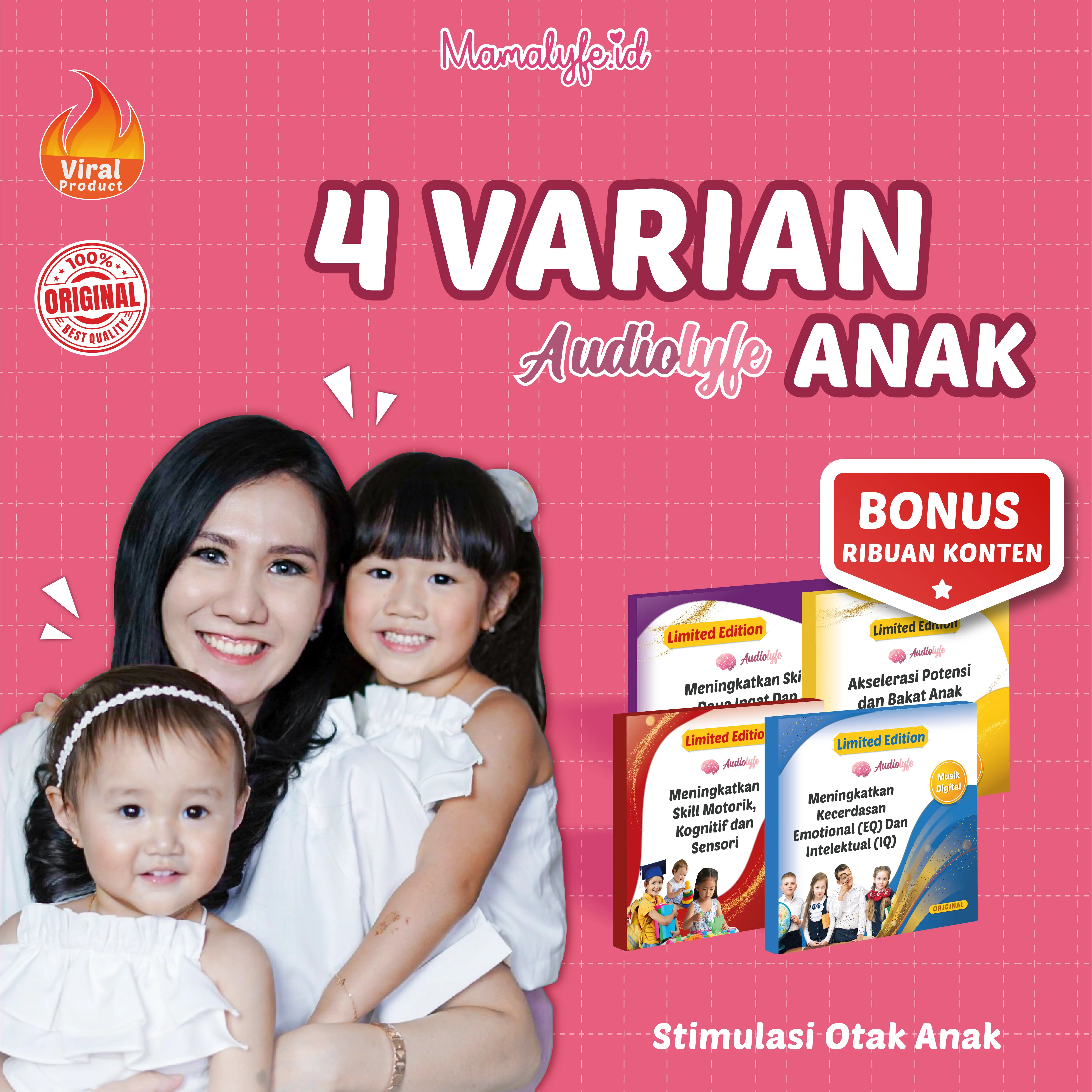 (Paket) 4 Varian Warna Audiolyfe Anak usia 0-12 tahun Anak-Anak