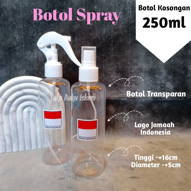 Botol Wudhu Spray Botol Spray Kosong Logo Indonesia 250ml Botol Wudhu Perlengkapan Haji dan Umroh 0