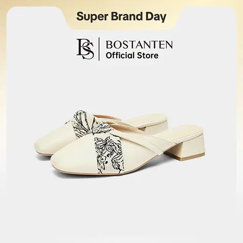 Bostanten Darla Sendal Korean Style Sepatu Jalan Jalan Wanita Mary Jane Shoes Slip On Kekinian 3.5cm