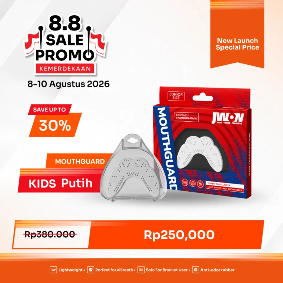JWON Mouthguard Kids White / Gumshield Anak Premium / Pelindung Gigi Anak Karate Taekwondo Basket / Kids Mouthguard Remoldable Anti Shock Putih