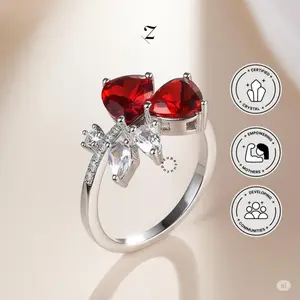 (SPECIAL LIVE) -  Bohemian Blood Pyrope 1 Copper Ring Crystal Cincin