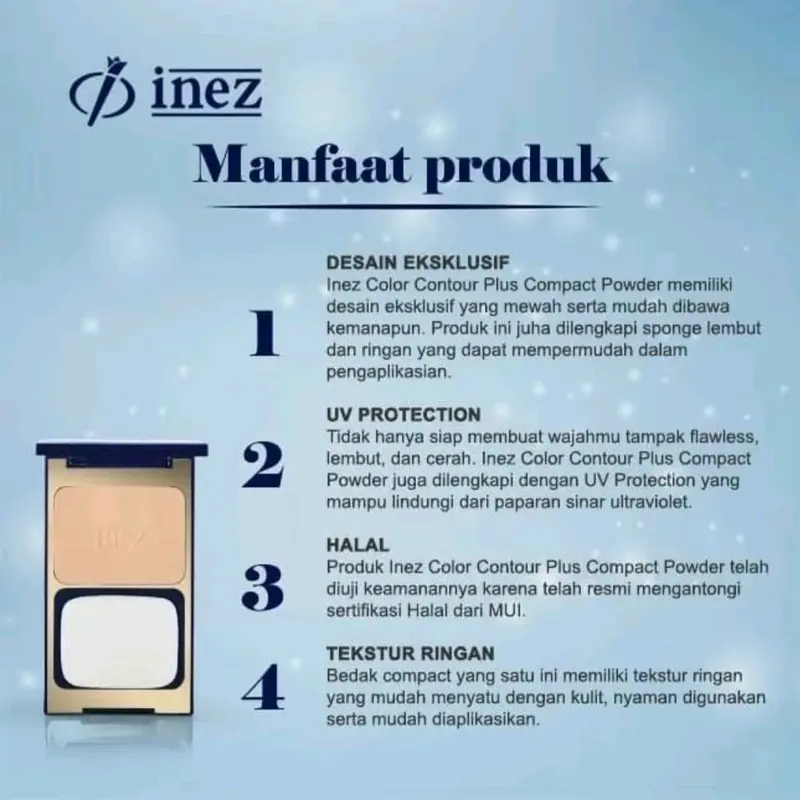 INEZ COMPACT POWDER REFFIL With UV Protection / Bedak Compact/ Bedak wajah ringan 8