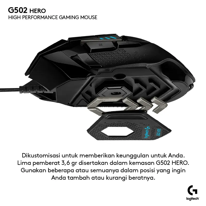 Logitech G502 HERO High Performance Gaming Mouse 4