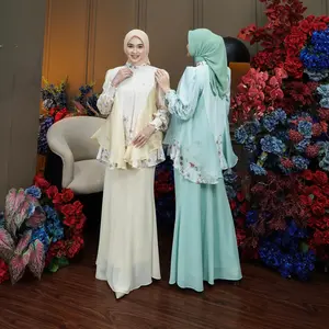 Dumma.id - One Set Pakaian Wanita Ayaka Set Skirt Ceruty Babydoll Mix Tille Organza Tille Motte Mutiara Lapis Furing Setelan Mewah