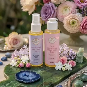PrinZelle Paket Basic Skincare Facial Wash & Toner Brightening Cleanser Untuk Wajah Kusam Mencerahkan dan Mengkilapkan