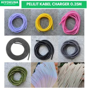 Pelilit Kabel Spiral Warna Metalic BAHAN TEBAL 0,35 METER Pelindung Cable Hp Charger Universal Cord Protector Color Gadget Handphone Panjang 0,35m