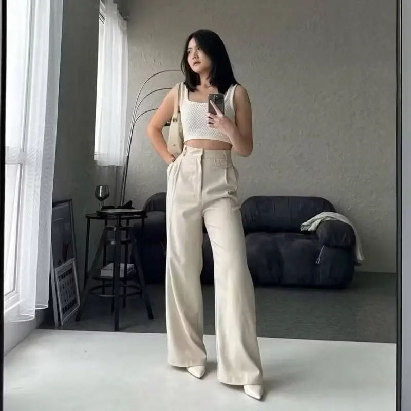 Tissa - Oro Pants - Loose Pants Trousers Wanita Highwaist Celana Panjang Wanita - Celana Kerja Wanita Formal