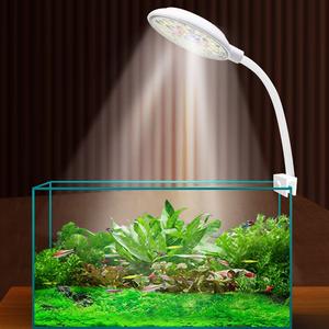 1PC Luz de clip pequeña para acuario USB, Luz para hierba de agua LED 5/7W Cambio de color Luz ajustable a prueba de salpicaduras Restaurar colores naturales