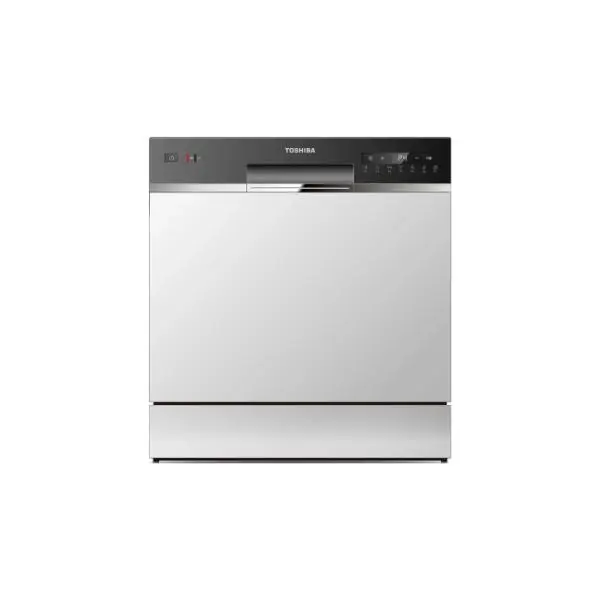 Toshiba DW-08T1(S)-SG Cool Grey Compact Tabletop Self Cleaning Dishwasher, 8L