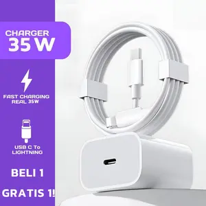[Beli 1 GRATIS 1]Set Charger For IP8 X 11 12 13 14 untuk  35W Fast Charging PD 3.0 | Adaptor + Kabel Untuk  Type-C to Lightning