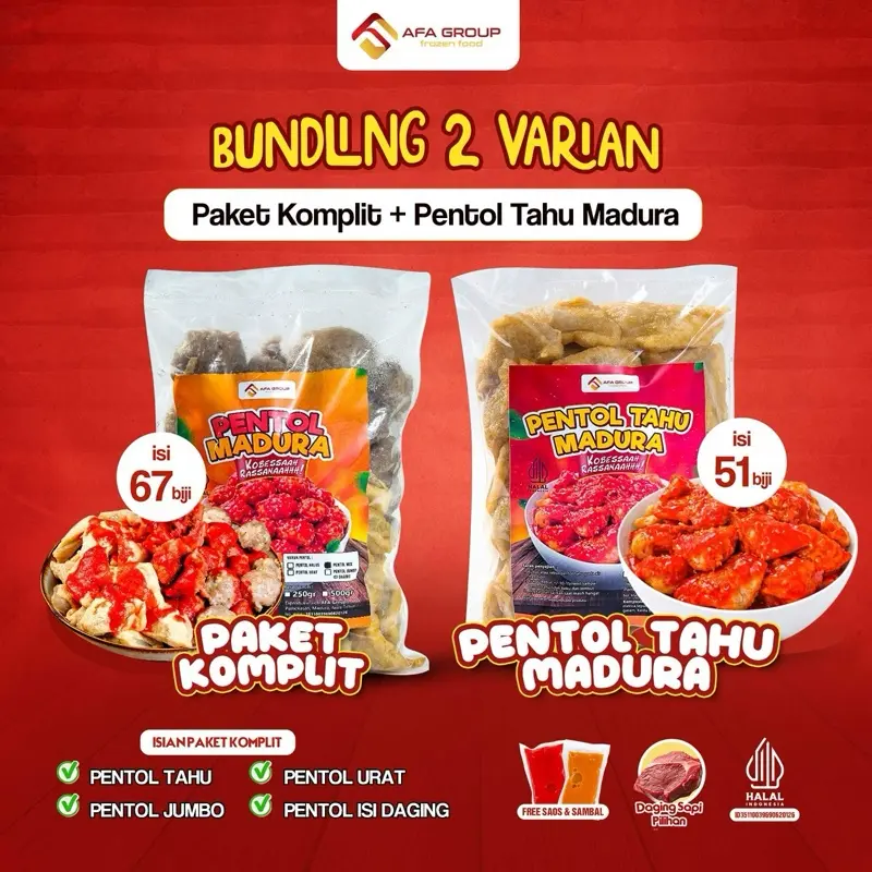 {COD} PAKET BUNDLING lebih hemat dapat 2 varian Paket Komplit + Pentol Tahu.