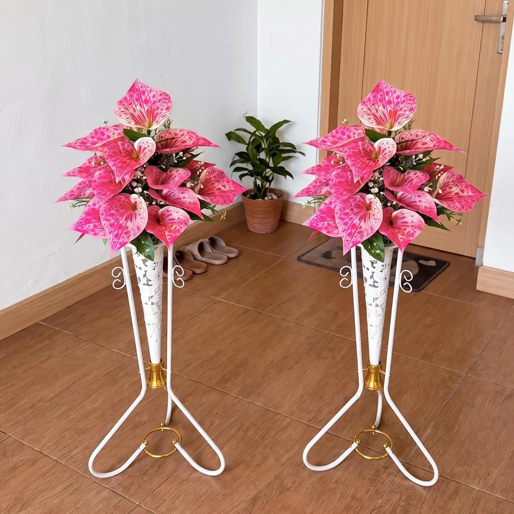 COD Vas Standing Kerucut Besi 70cm Corong Plastik Dekorasi Rumah Wedding Cafe
