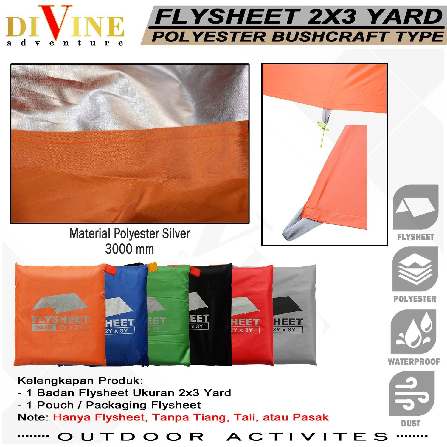 flysheet tenda 200 x 300 waterproof camping atap tenda outdoor kanopi tenda flysheet tahan sinar UV