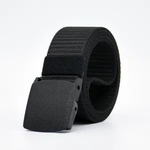 YH008 - Ikat pinggang pria nilon kanvas anti metal detektor kepala sabuk ABS