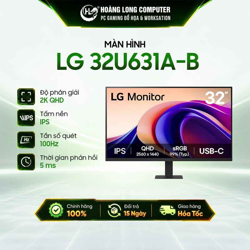 Màn Hình LG 32U631A-B 32 Inch 2K 100Hz IPS Type C PD 15W Bảo Hành 24 Tháng