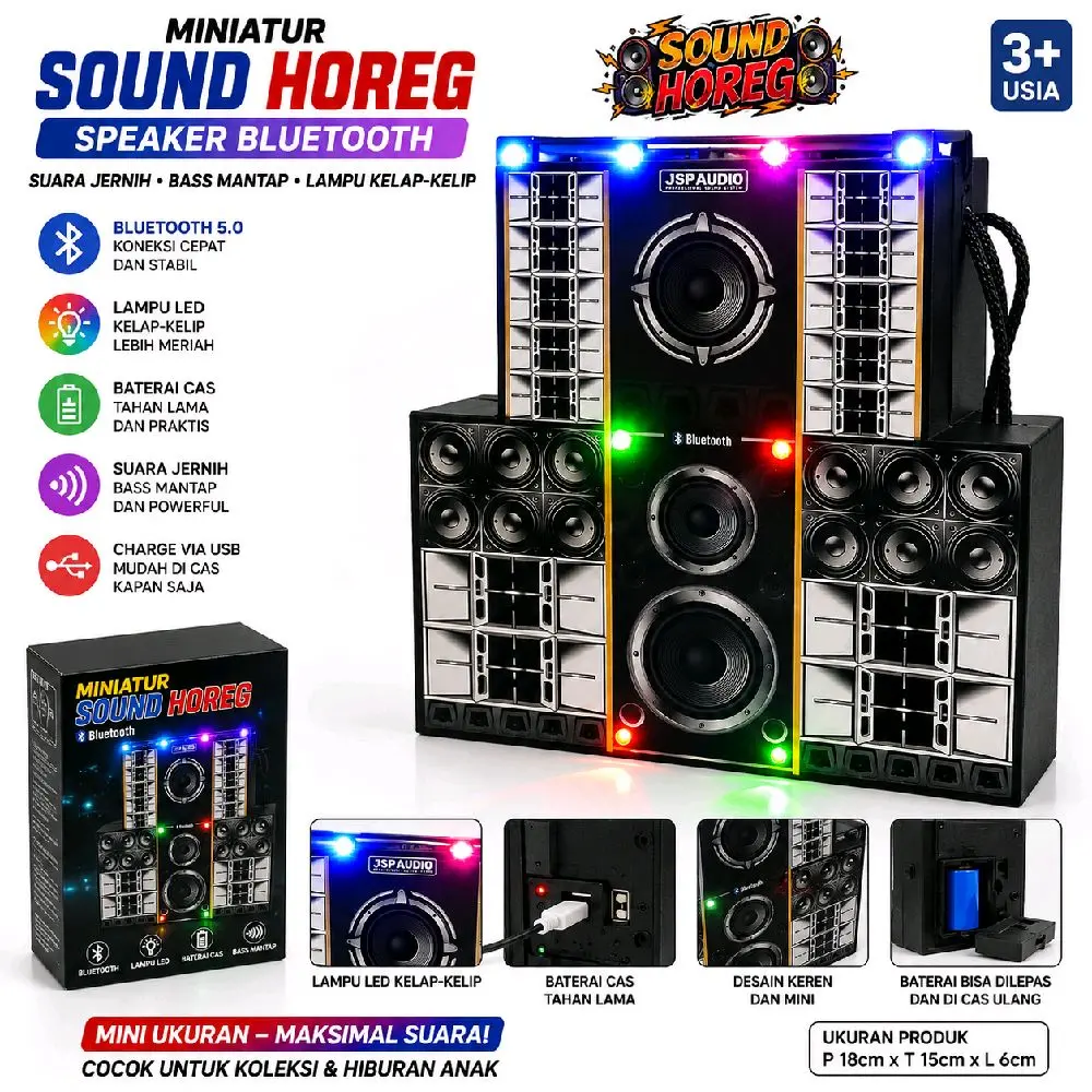 Mainan anak miniatur sound horeg musik dan lampu Karaoke