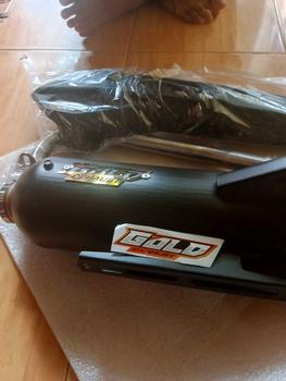 Product Review of Knalpot Standar Racing Original GOLD EXHAUST Full Aksesoris Tameng Air Blade Gen 2 Bass Adem untuk Motor Vario, Beat, Nmax, Aerox, PCX Motorcycle Motorcycle shijiro Kamera from n**p 1