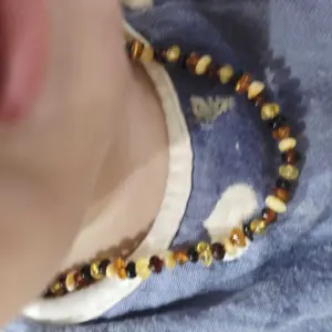 Amber Buddy | XR42M Kalung & Gelang Bayi Baltic Amber Multicolour Brown Glossy - 32cm & 14cm