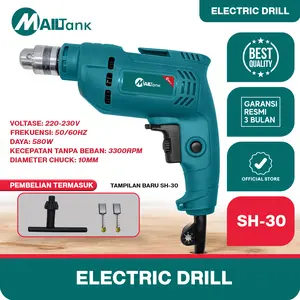 MailTank SH30 Mesin Bor Tangan 10mm Putaran Bisa Bolak Balik Bisa Buat Bor Tembok Kayu Besi Ringan