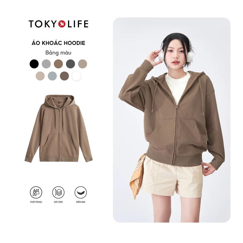 Áo khoác Hoodie Zip Form Unisex vải nỉ chân cua dày dặn thoáng mát 40004135 - TOKYOLIFE