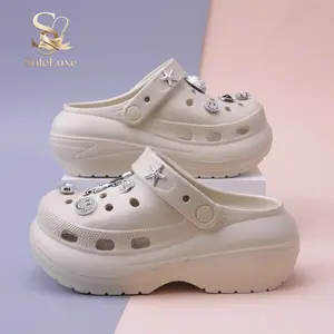 Soleluxe Sandal Wantia Dewasa Fuji Sendal Wedges Sepatu Baim Selop Import Nyaman Kodok Jibbitz Fashion Cewek