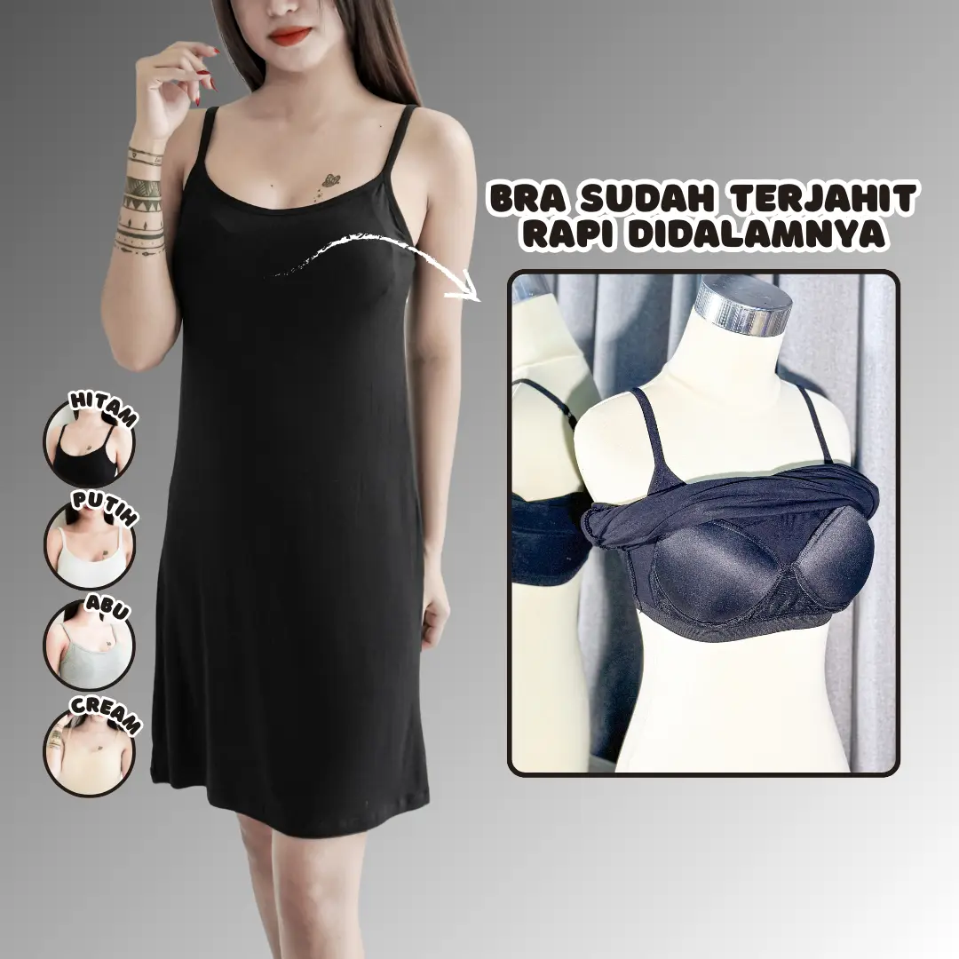 [DRESS.UP] DR909 Dress Polos Pendek Sexy dengan Bra Casual Rayon Daster Wanita Cantik Mini daster  remaja