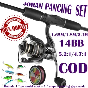 Set Pancing 1.65M/1.8M/2.1M joran Pancing Spinning Baitcasting Fishing Rod Max Drag 7KG Dengan Bahanbahan karbon berongga Joran Pancing Set Carbon Pancing Set