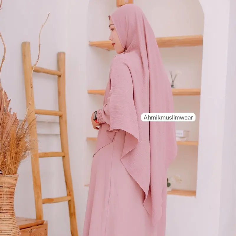 Pashtan jumbo zipper pashmina instan resleting khimar instan simpel 6