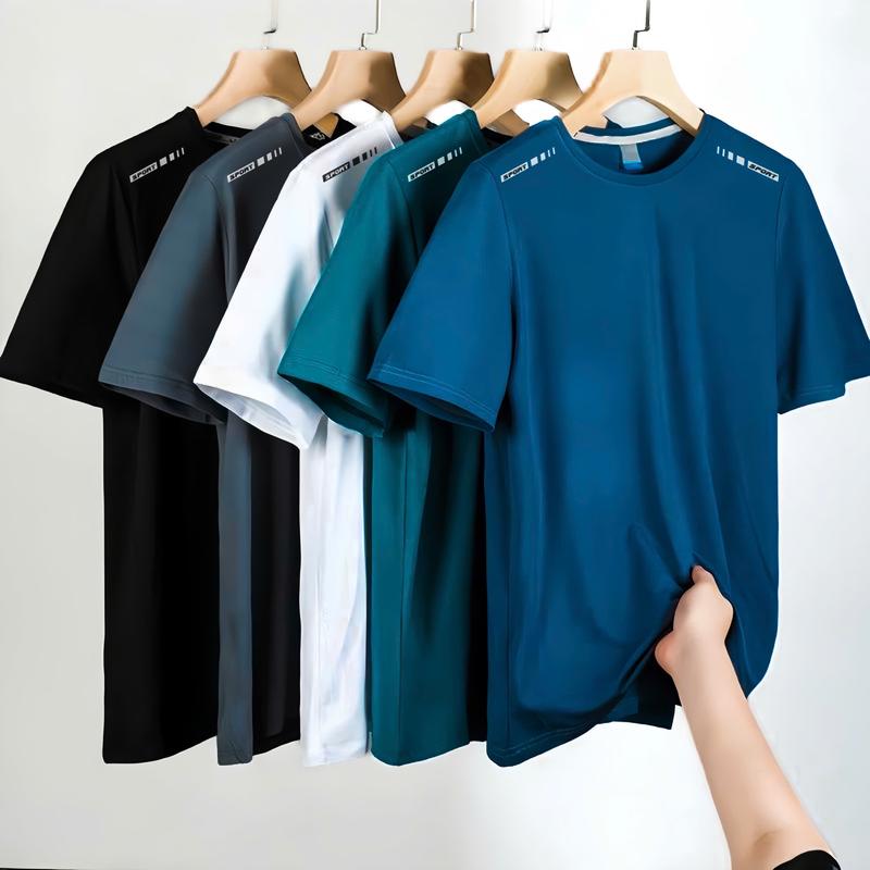 Combo 5 áo thun nam ngắn tay cổ tròn, chất vải thun trơn siêu thoáng mát - 5 màu trẻ trung năng động, mặc nhà mặc đi chơi (A1)