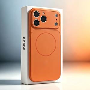 新型のiPhone 17 Pro Maxの磁気ケースを模倣、iPhone 17/16/15/14/13 Pro Max Plusに適用可能、MagSafe対応、カメラレンズを完全に保護し、落下耐性あり、カラー：Staryu オレンジ