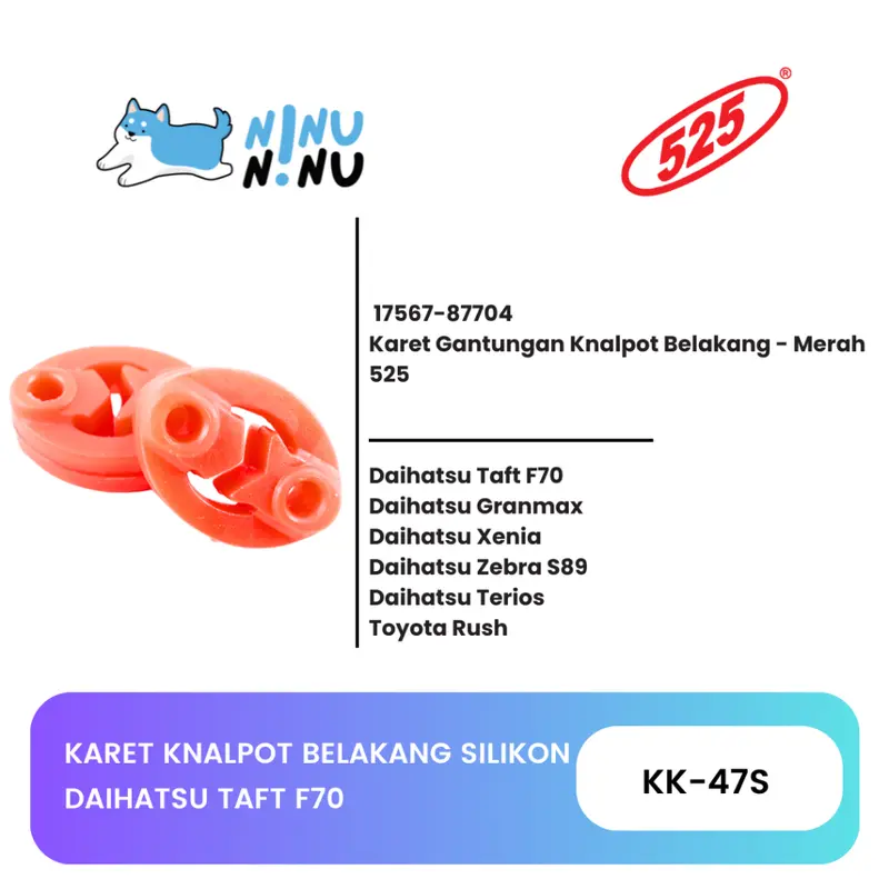 Karet Gantungan Knalpot Belakang Daihatsu Taft F70 Merah 525 2
