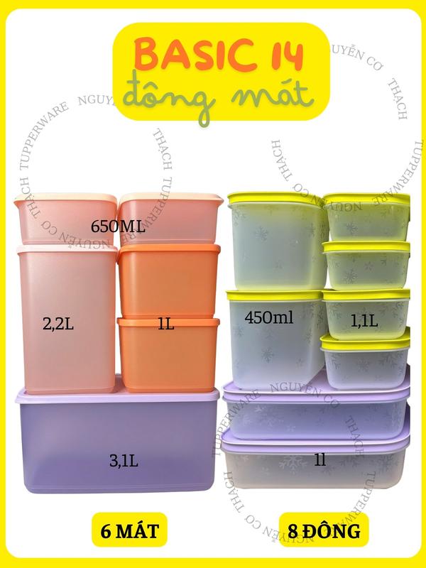 Tupperware - Combo Trữ thực phẩm Đông + Mát Marine 14 hộp - Tupperware chính hãng