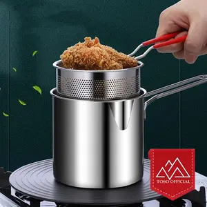 Panci Goreng Deep Fryer Pot Penggorengan Panci Rebus + Saringan Pasti Ori