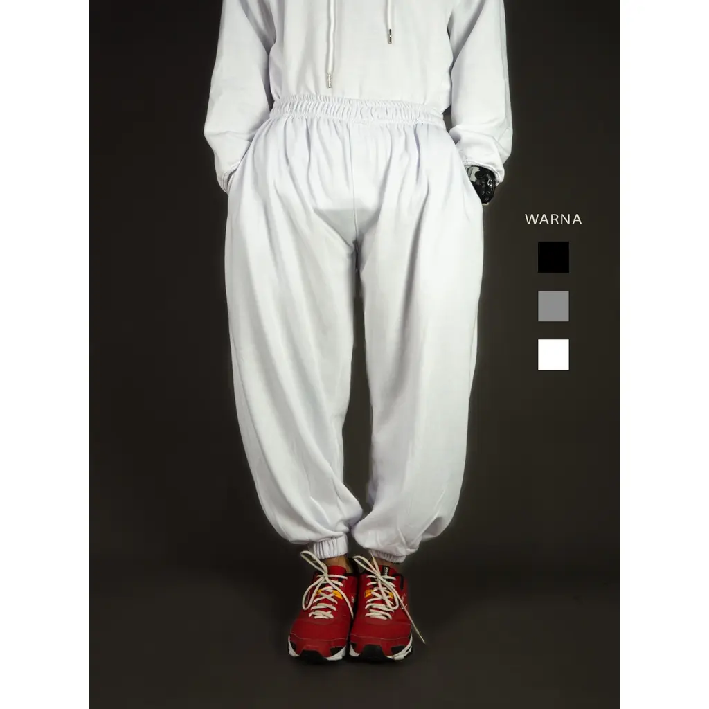 Sudjoe Celana Loose Jogger Pants Training Oversized Longgar Pria Bahan Fleece