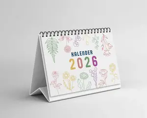 Kalender 2026 A6 dan A5 dengan Desain Bunga Warna-warni Tampilan Menarik untuk Tahun 2026 Ukuran A6 dan A5 Kalender Aesthetic
