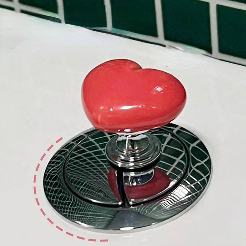 Product Introduction of Handle Toilet Press Button Heart Shaped Press Tank Push Switch Toilet Bathing Room Decor Water Press Flush Button Home Tools 17