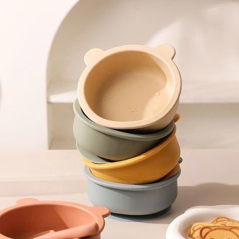 [XẢ] BÁT ĂN DẶM HÌNH GẤU SILICON CHO BÉ