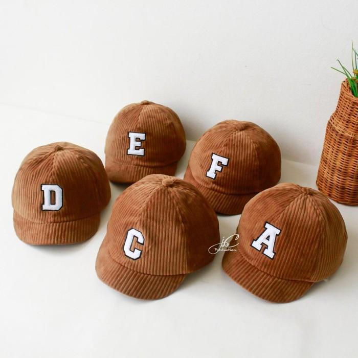 M♥T3 Jocoproduction - Baseball Anak Inisial A-Z Kualitas Import Premium Alfabet Coklat Edition Corduroy U➸Kf 3