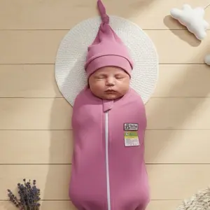 Shopiishop.id Bedong Instan Baby Newborn, Bedong Resleting Set Topi Bayi Baru Lahir 0-3 Bulan Unisex Banyak Pilihan Warna