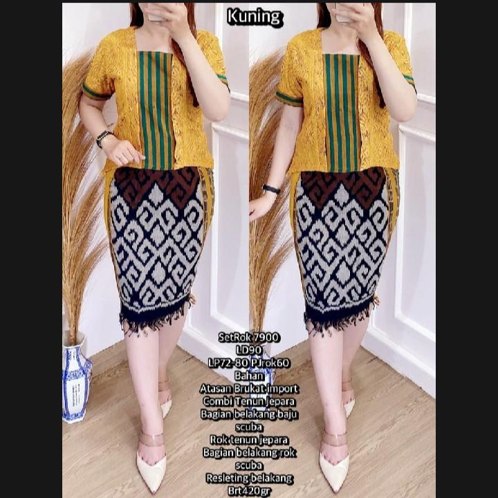 Product Introduction of SETELAN TENUN WANITA RUMBAI BAWAH ATASAN BROKAT, BAJU KEBAYA TENUN, BAJU ADAT, BAJU SERAGAM, BAJU CASUAL 7