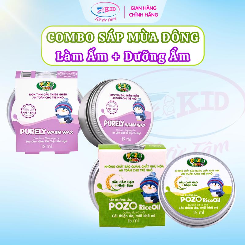 Combo Sáp Mùa Đông Cho Bé (Sáp Làm Ấm + Sáp Dưỡng Ẩm) - Hỗ trợ Giữ Ấm, Dưỡng Ẩm Da Cho Bé.