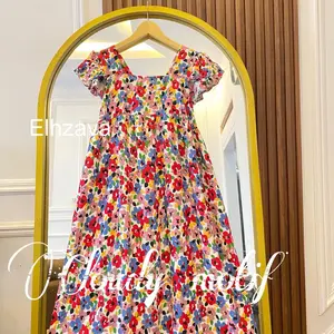 Daster Elzhava-Cloudy Dress-Btach 2 Busui Santai-Motif Batik-Midi-Basic Bali Rayon Viscose Rayon Viscose