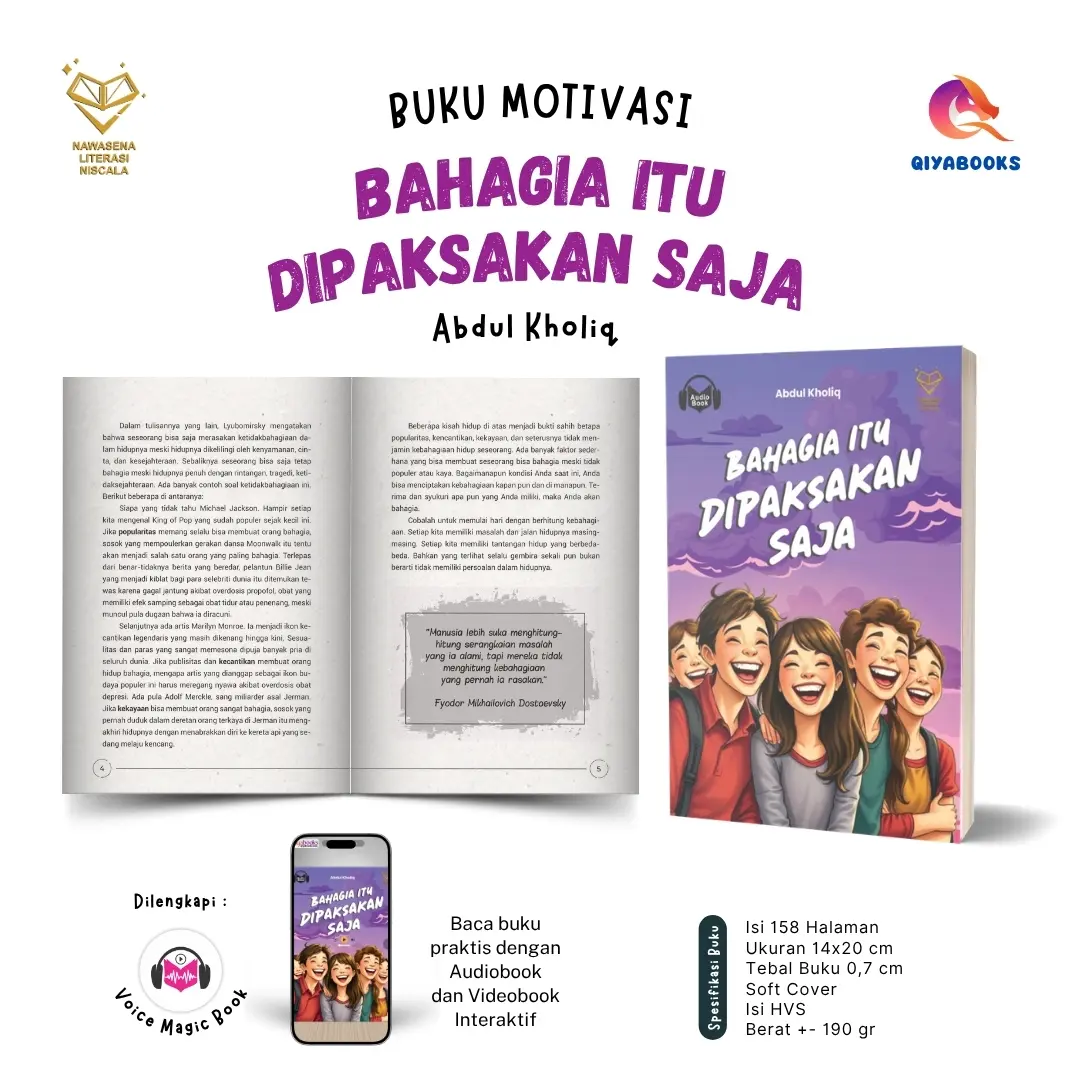 Bahagia Itu Dipaksakan Saja Original + Bonus Buku Digital dan Audiobook | Buku Motivasi Self Healing