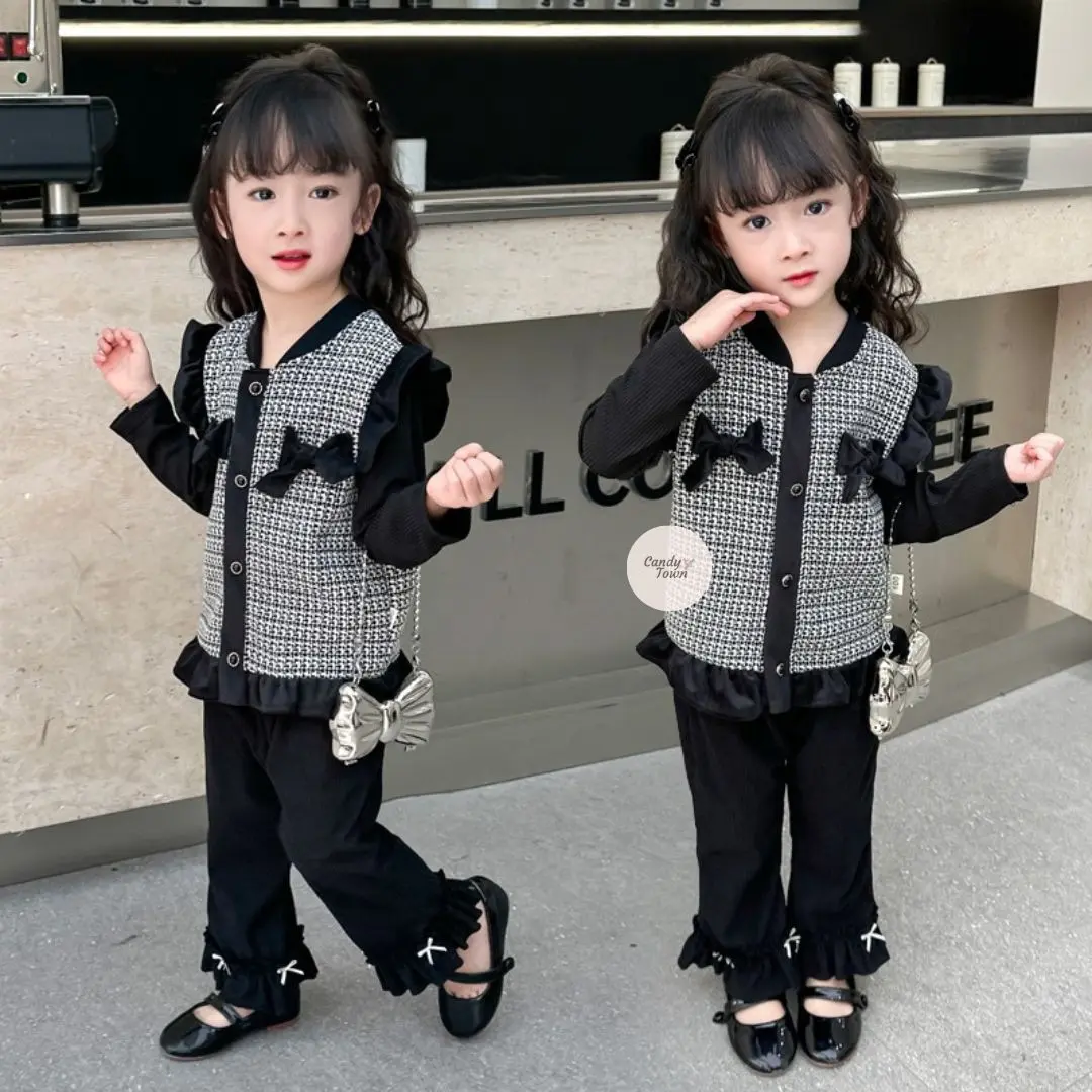 Candytown Baju Setelan Anak Perempuan Celana cutbray 1-6 tahun mulbery
