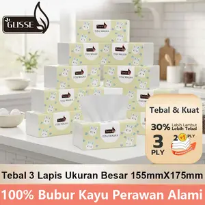 【Harga Gila】10 Pcs GLISSE Tisu Wajah 3 Ply Langsung Dari Pabrik Tisu Murah Gratis Ongkir Halus Lembut Higienis Ukuran 140mm × 175mm