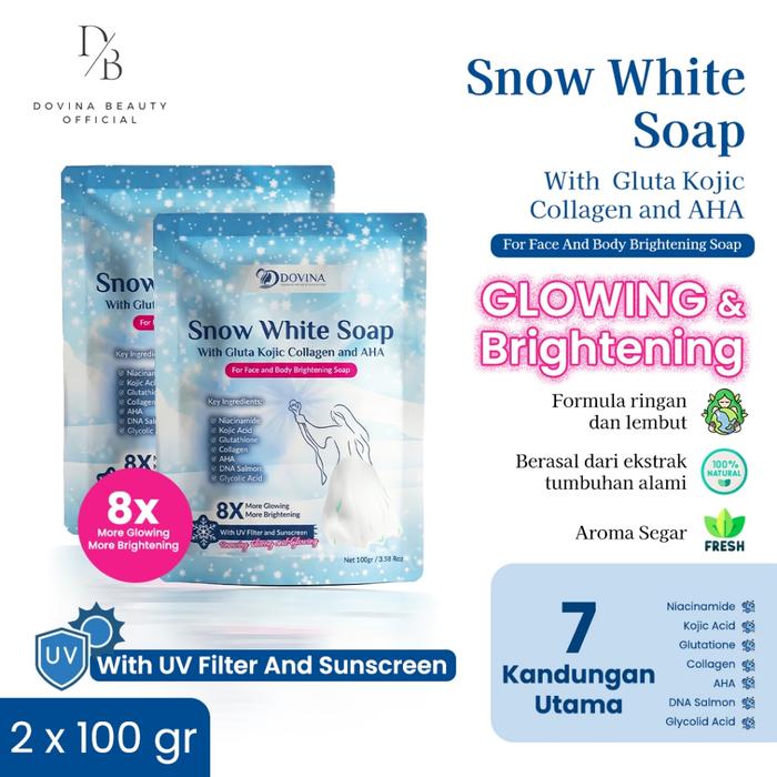 Gambar Dovina Beauty Official Sabun Pemutih Snow White Bundle 3 pcs Mencerahkan & Meratakan Warna Kulit Wajah dan Badan - 1 Pcs dari Feminine Wash by Dovina Kota Administrasi Jakarta Barat 5 Tokopedia