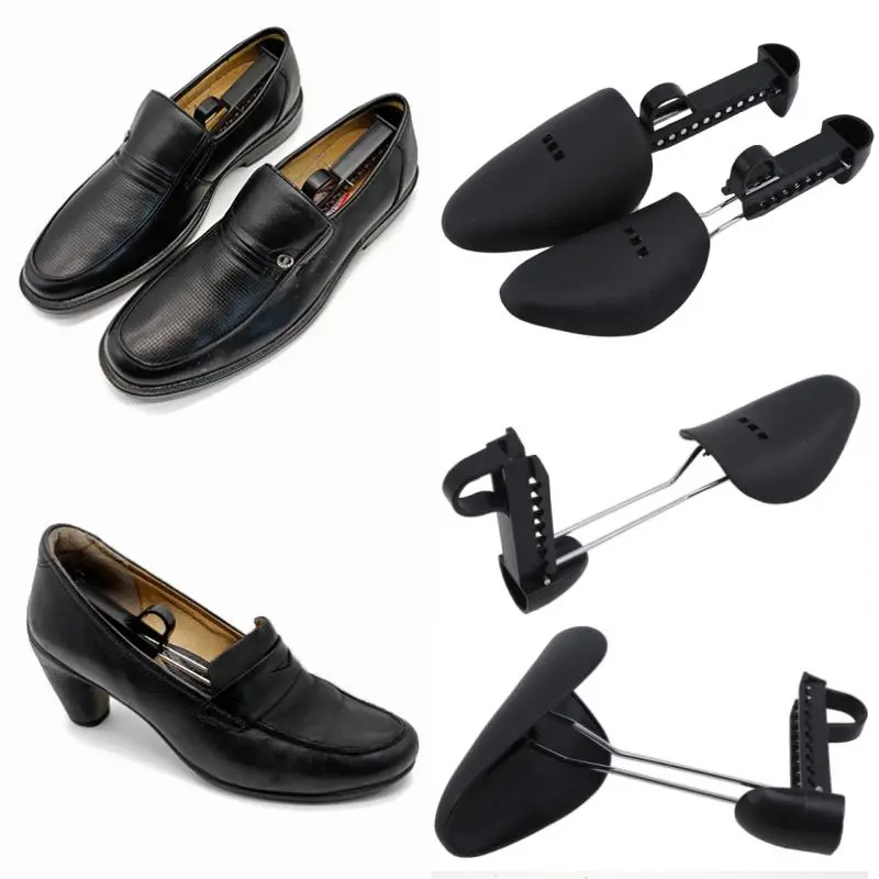 (sharing)Sports Shoe Accessories 1 Pair Plastic Adjustable Length Women Men Shoe Tree Stretcher Boot Holder Organizers Black Shoe Tree(FL)