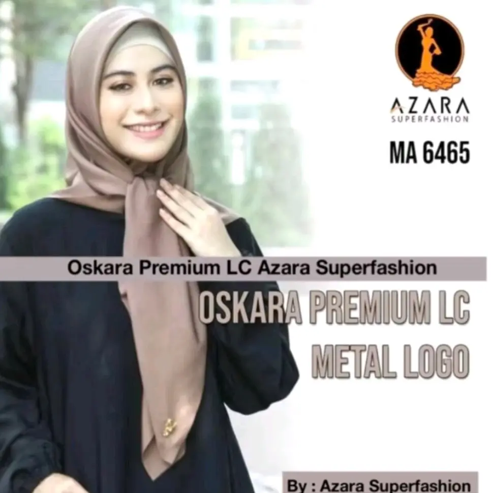 Segi Empat Azara Metal Logo + Hijab Polos + Hijab muslimah